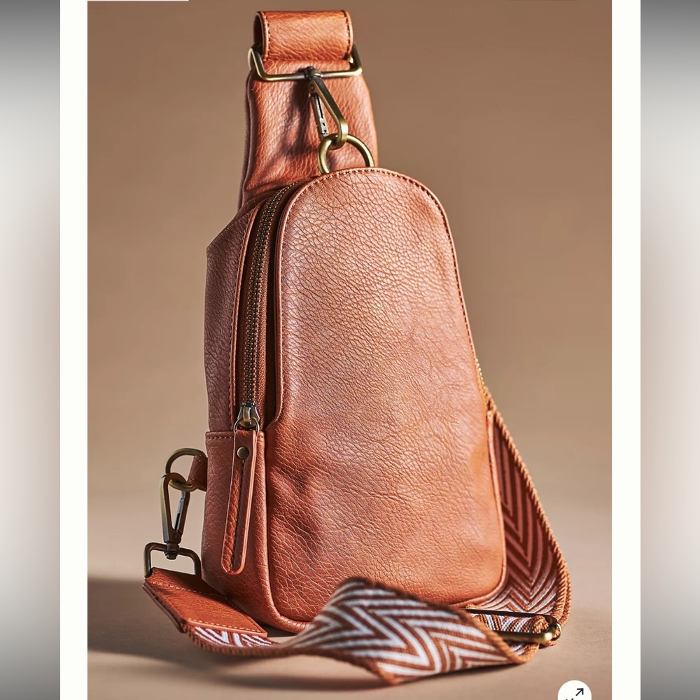 Like new, vegan faux, cognac, from Anthropologie
